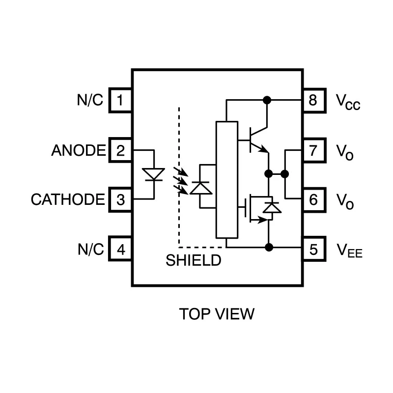 Broadcom DC Input Optocoupler Through Hole, Transistor Output, 8-Pin DIP HCPL-J312-000E