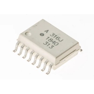 Broadcom DC Input 2-Channel Smart Gate Drive Optocoupler, Surface Mount, 16-Pin SOIC HCPL-316J-000E
