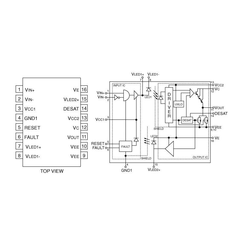 Broadcom DC Input 2-Channel Smart Gate Drive Optocoupler, Surface Mount, 16-Pin SOIC HCPL-316J-000E