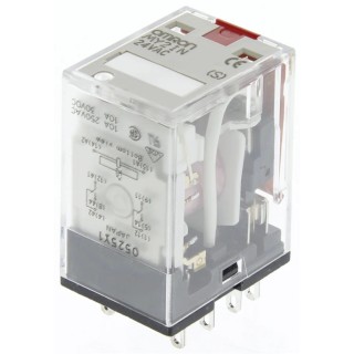 Omron DIN Rail Power Relay 24V AC Coil 10A Switching Current DPDT MY2IN AC24(S)