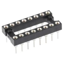 E-TEC 2.54 mm Pitch Vertical 16 Way Through Hole Turned Pin Open Frame DIL Socket, 3A POS-316-S001-95 X25