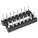 E-TEC 2.54 mm Pitch Vertical 16 Way Through Hole Turned Pin Open Frame DIL Socket, 3A POS-316-S001-95 X25