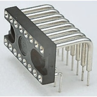 E-TEC DIL Socket 20 Way 2.54 mm Pitch Right Angle Through Hole Turned Pin Closed Frame LEH-320-S900-95