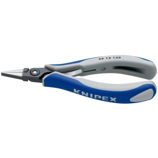 Knipex Flat Nose Plier 130mm Overall Length, 1.4mm Tip Size, Chrome Steel, Burnished Finish 34 12 130