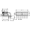 E-TEC BL Series Right Angle Through Hole PCB Socket 36-Contact 1 Row 2.54mm Pitch Solder BL1-036-A-700-95