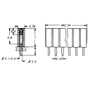 E-TEC BL Series Right Angle Through Hole PCB Socket 36-Contact 1 Row 2.54mm Pitch Solder BL1-036-A-700-95