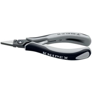 Knipex Flat Nose Plier, 130mm Overall Length, 22mm Jaw Width, ESD Safe 34 12 130 ESD