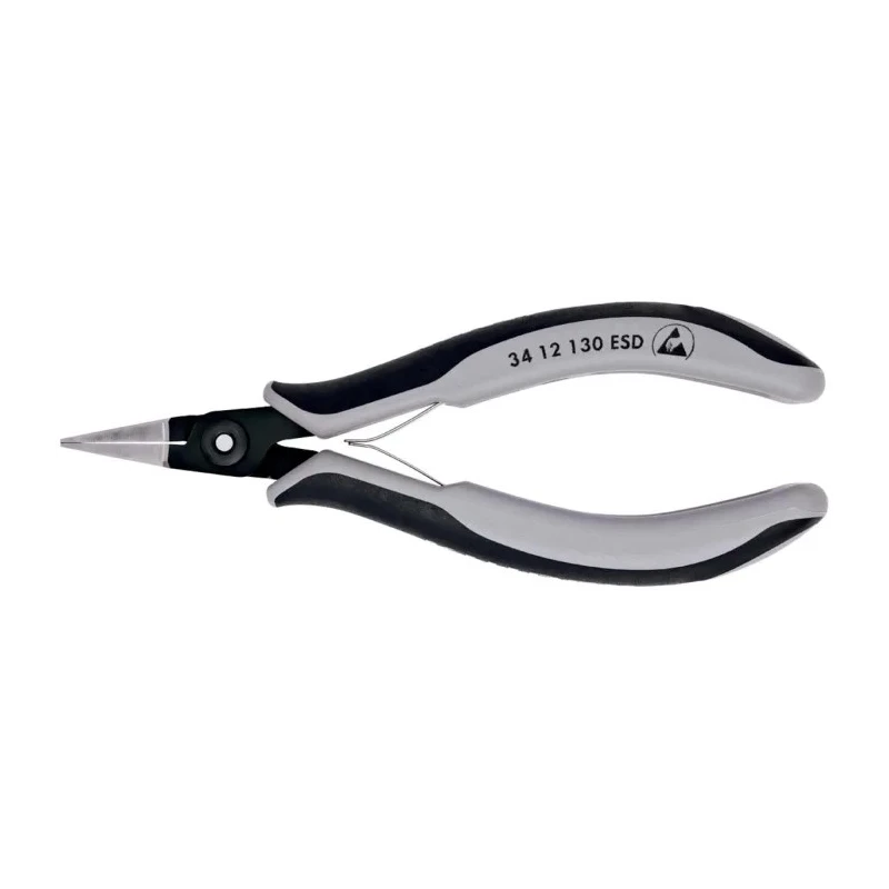 Knipex Flat Nose Plier, 130mm Overall Length, 22mm Jaw Width, ESD Safe 34 12 130 ESD