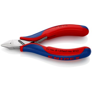 Knipex Precision Diagonal Side Cutter with Bevel, Special Tool Steel Jaw, Plastic Grip, 11mm Jaw Width, 115mm 77 52 115