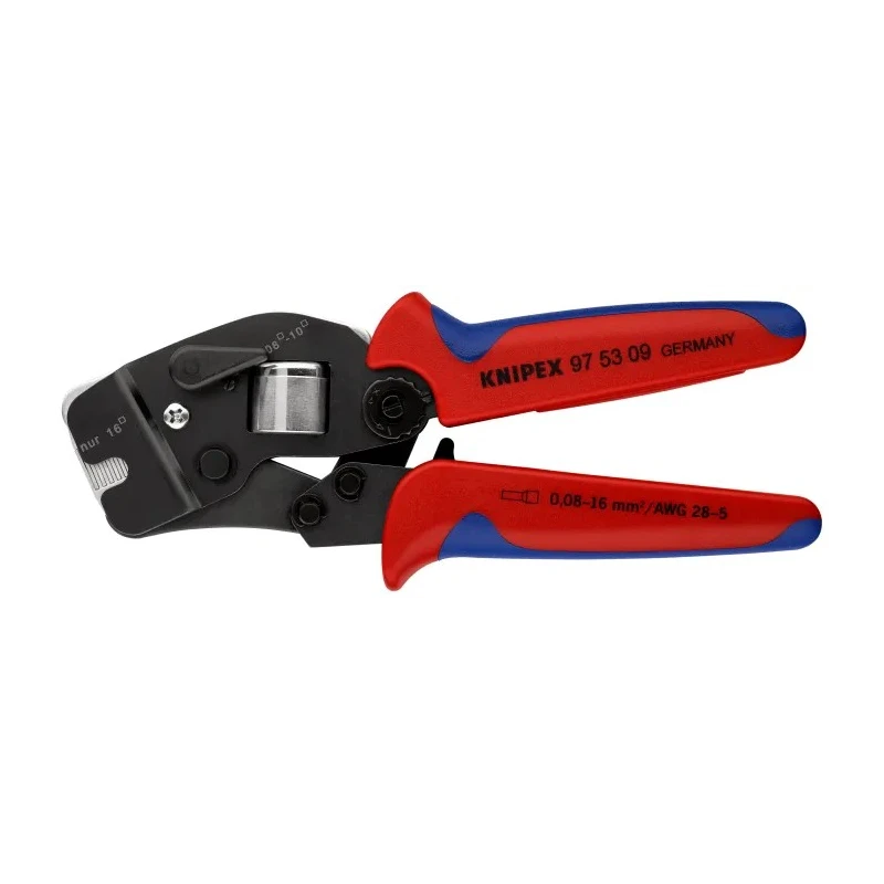 Knipex Crimp Tool for Bootlace Ferrule 0.08 - 10.0 and 16.0 mm², Comfort Grip, 190mm 97 53 09