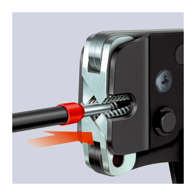 Knipex Crimp Tool for Bootlace Ferrule 0.08 - 10.0 and 16.0 mm², Comfort Grip, 190mm 97 53 09