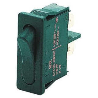 Marquardt SPST On-Off Rocker Switch Panel, Polyamide Housing, Quick Connect Terminals, 6A, 250V AC 1911.1102