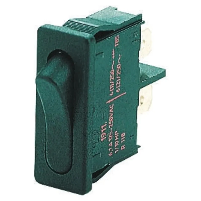 Marquardt SPST On-Off Rocker Switch Panel, Polyamide Housing, Quick Connect Terminals, 6A, 250V AC 1911.1102