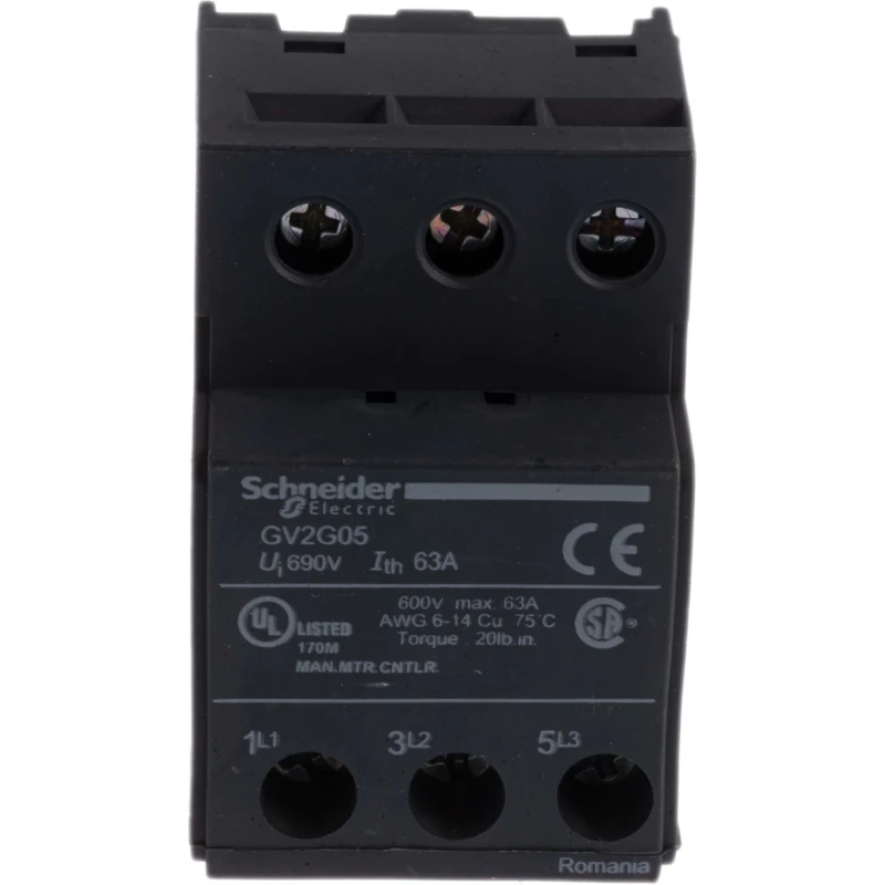 Schneider Electric TeSyS GV Contactor Terminal Block for use with GV2 Series 63A DIN Rail Mount GV2G05