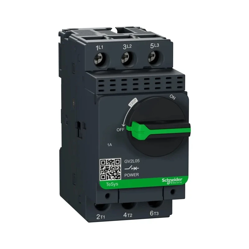 Schneider Electric Motor Protection Circuit Breaker TeSyS GV Series Thermal Magnetic 1A, 1.7A, 690V, 3 Poles GV2L05