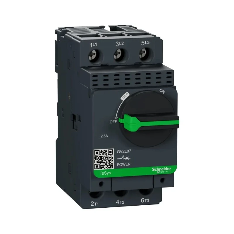 Schneider Electric Motor Protection Circuit Breaker 1.6A-2.5A, 690V, 3 Poles, Thermal Magnetic Control GV2L07