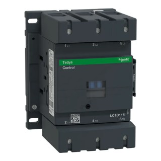 Schneider Electric LC1D Contactor, 24V ac Coil, 3-Pole, 115A, 55kW, 3 NO, 1kV ac LC1D115B7