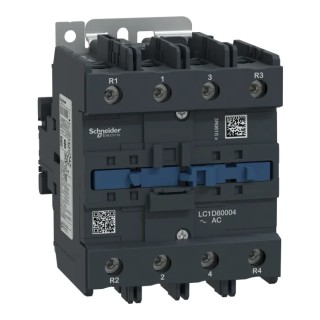 Schneider Electric LC1D80004P7 TeSys D Contactor, 230V AC Coil, 4-Pole, 125A, 12.5W, 4 NO, 690V AC