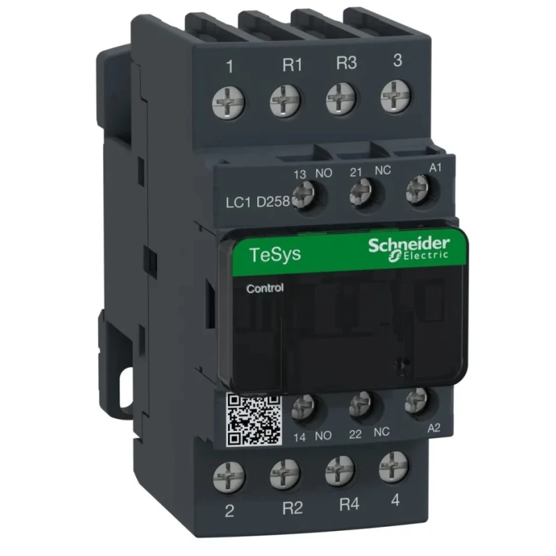 Schneider Electric TeSys LC1D258E7 Contactor, 48V AC Coil, 4-Pole, 40 A, 3.2 W, 2 NO/2 NC, 690V AC