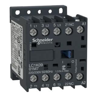 Schneider Electric LC1K Contactor, 230V AC Coil, 3-Pole, 9 A, 4 kW Motor Control LC1K0901P7