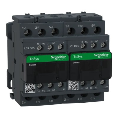 Schneider Electric LC2D Contactor, 24V AC Coil, 3-Pole, 25A, 11 kW, 3 NO, 440V AC LC2D25B7