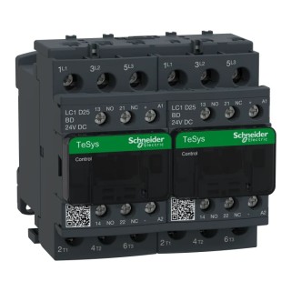 Schneider Electric LC2D Contactor, 24V DC Coil, 3-Pole, 25 A, 11 kW, 3 NO, 690V AC LC2D25BD