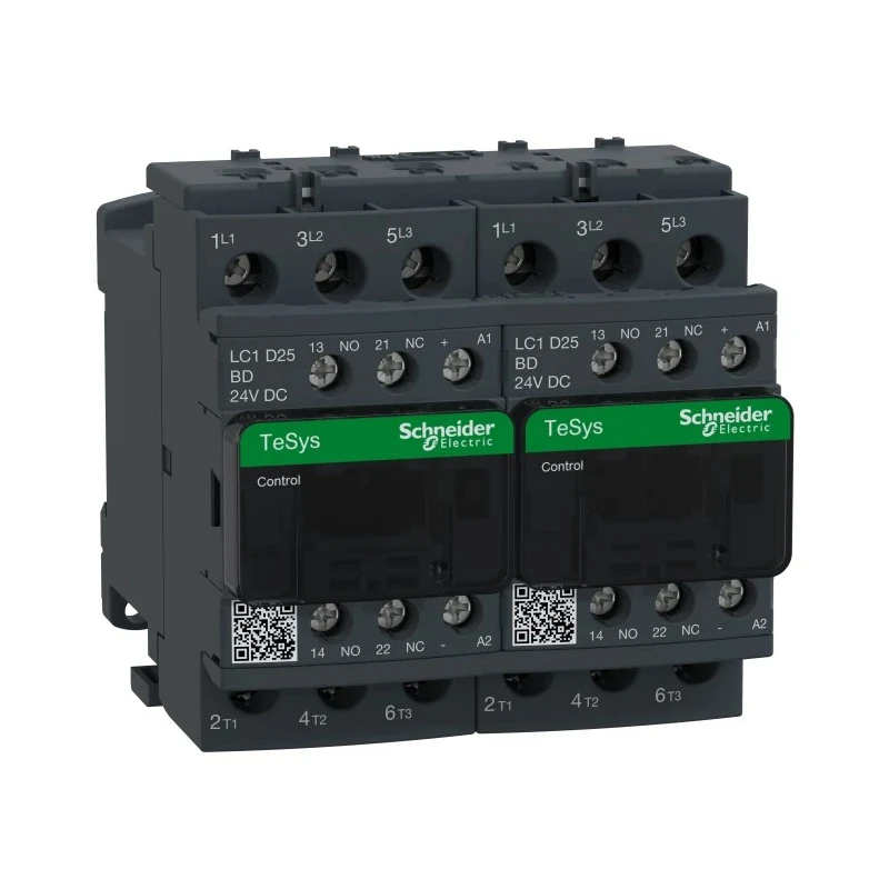Schneider Electric LC2D Contactor, 24V DC Coil, 3-Pole, 25 A, 11 kW, 3 NO, 690V AC LC2D25BD
