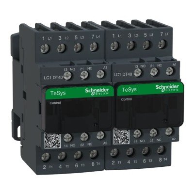 Schneider Electric Motor Control Contactor LC2DT40P7 230V AC Coil 4-Pole 40A 3.2W Power Rating 4 NO Contacts 690V AC