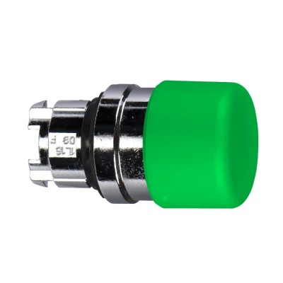 Schneider Electric Harmony XB4 Series Green Momentary Push Button Head, 22 mm Cutout Diameter, Metal, IP69K and IP66 ZB4BC34