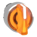 Schneider Electric Harmony Series 3 Position Illuminated Selector Switch Head 22 mm Cutout Orange Handle IP66 IP69 ZB4BK1553