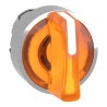 Schneider Electric Harmony Series 3 Position Illuminated Selector Switch Head 22 mm Cutout Orange Handle IP66 IP69 ZB4BK1553