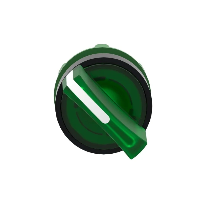 Schneider Electric Harmony Series 2 Position Illuminated Selector Switch Head, 22 mm Cutout, Green Handle, IP67 ZB5AK1233