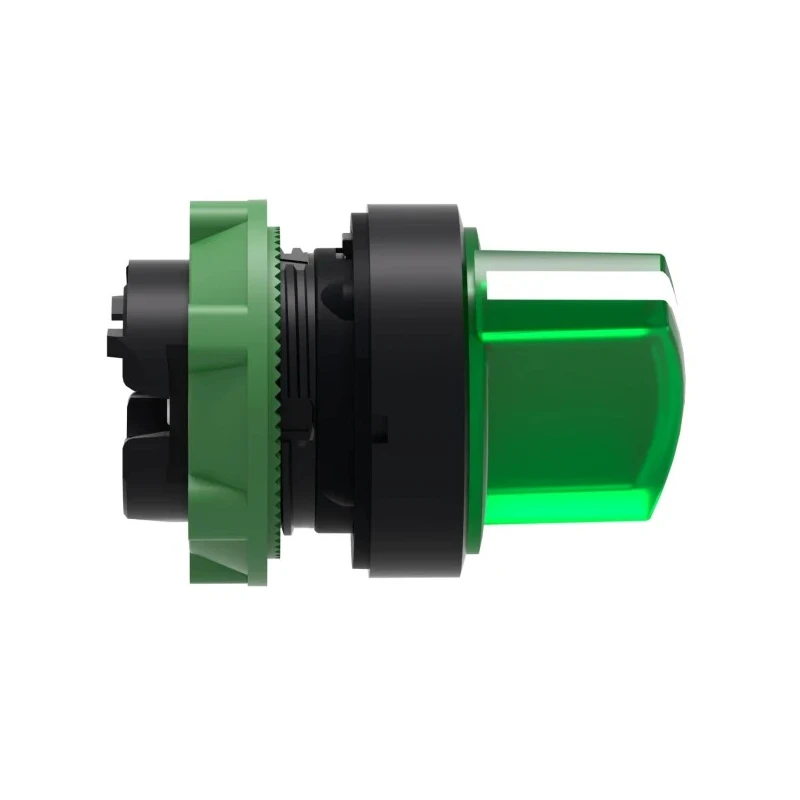 Schneider Electric Harmony Series 2 Position Illuminated Selector Switch Head, 22 mm Cutout, Green Handle, IP67 ZB5AK1233
