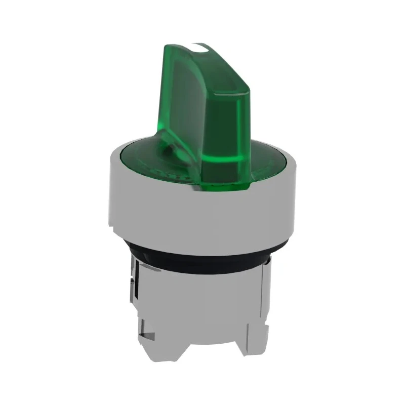 Schneider Electric Harmony Series 3 Position Illuminated Selector Switch Head, 22 mm Cutout, Green Handle, IP66 ZB4BK1533