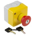 Schneider Electric Harmony Series Key Release Emergency Stop Push Button Surface Mount SPDT 600V IP69K IP69 IP66 XALK188E