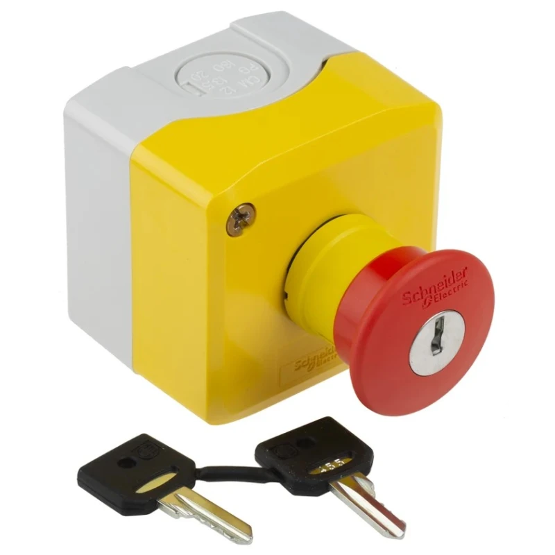Schneider Electric Harmony Series Key Release Emergency Stop Push Button Surface Mount SPDT 600V IP69K IP69 IP66 XALK188E