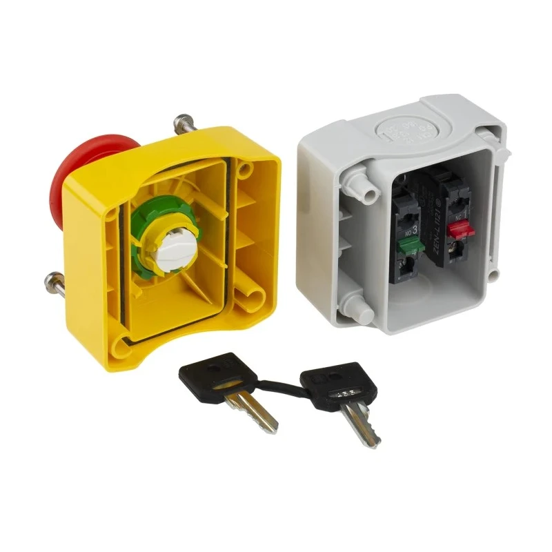 Schneider Electric Harmony Series Key Release Emergency Stop Push Button Surface Mount SPDT 600V IP69K IP69 IP66 XALK188E