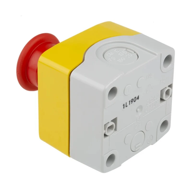 Schneider Electric Harmony Series Key Release Emergency Stop Push Button Surface Mount SPDT 600V IP69K IP69 IP66 XALK188E