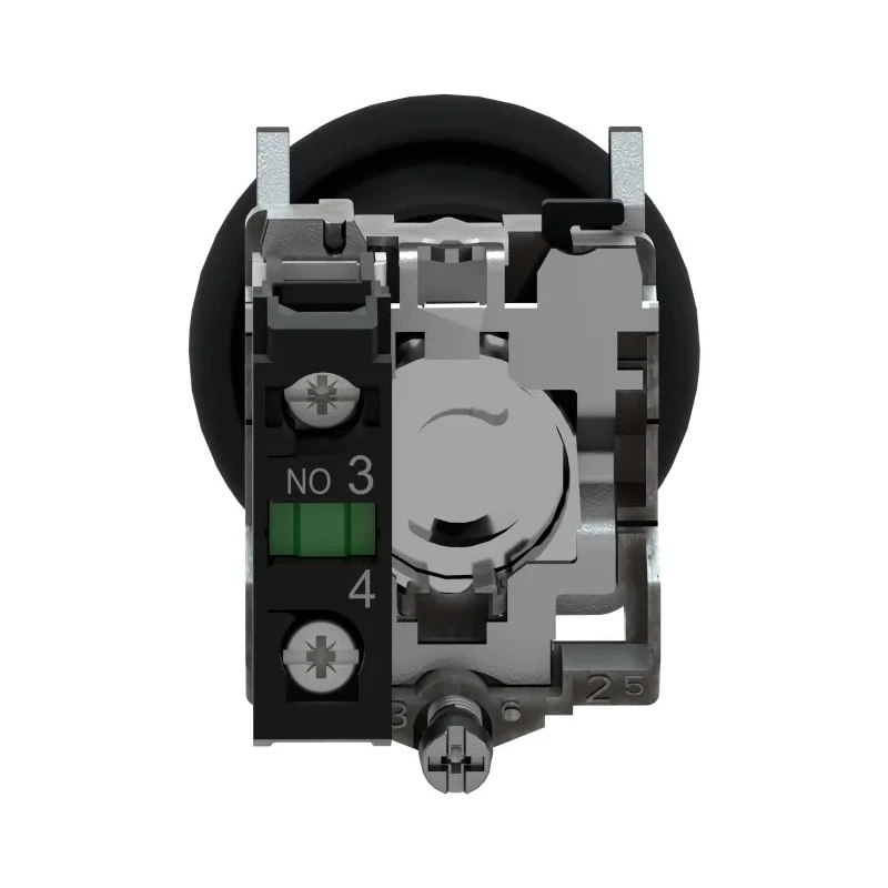 Schneider Electric Harmony XB4 Series Push Button Switch, Spring Return, Panel Mount, 22 mm Cutout, SPST, Black LED XB4BC21