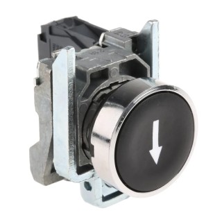 Schneider Electric Harmony XB4 Series Push Button Switch, Spring Return, Panel Mount, 22 mm Cutout, SPST, Black XB4BA3351