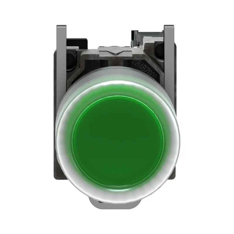 Schneider Electric Harmony XB4 Series Push Button Switch Spring Return Panel Mount 22 mm Cutout SPST Green LED IP66 XB4BP31EX