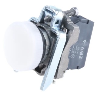 Schneider Electric Panel Mount White LED Pilot Light Harmony XB4 22 mm Cutout 250V Metal Body IP67 IP66 IP69 IP69K XB4BV61