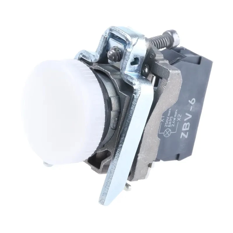 Schneider Electric Panel Mount White LED Pilot Light Harmony XB4 22 mm Cutout 250V Metal Body IP67 IP66 IP69 IP69K XB4BV61