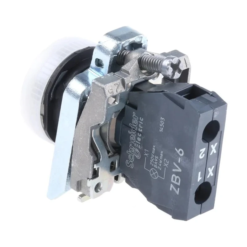 Schneider Electric Panel Mount White LED Pilot Light Harmony XB4 22 mm Cutout 250V Metal Body IP67 IP66 IP69 IP69K XB4BV61