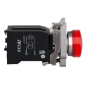 Schneider Electric Panel Mount Red LED Pilot Light Harmony XB4 22mm Cutout 120V AC Metal Body Round XB4BV34