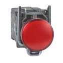 Schneider Electric Panel Mount Red LED Pilot Light Harmony XB4 22mm Cutout 120V AC Metal Body Round XB4BV34