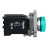 Schneider Electric Panel Mount Green LED Pilot Light Harmony XB4 22mm Cutout 120V AC IP66 IP69K IP69 IP67 XB4BV33