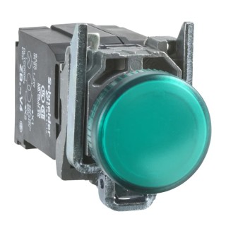 Schneider Electric Panel Mount Green LED Pilot Light Harmony XB4 22 mm Cutout 240V AC IP69K/IP66/IP69/IP67 XB4BV43