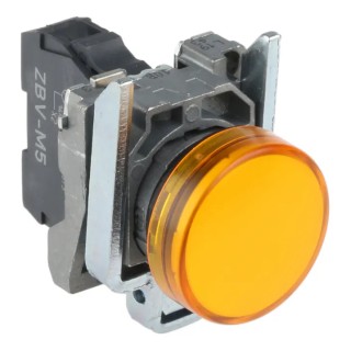Schneider Electric Panel Mount Orange LED Pilot Light Harmony XB4 22 mm Cutout 240V AC IP67 IP69 IP66 XB4BVM5