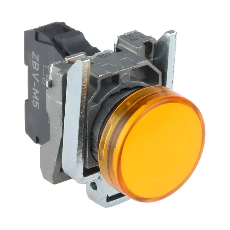 Schneider Electric Panel Mount Orange LED Pilot Light Harmony XB4 22 mm Cutout 240V AC IP67 IP69 IP66 XB4BVM5